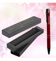 KİŞİYE ÖZEL KUTULU RUBBER METAL TÜKENMEZ KALEM (Kırmızı)