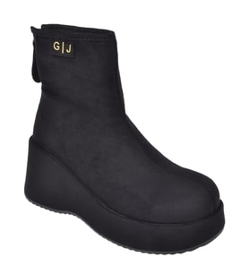 Guja Platform Taban Arkadan Fermuarlı Kadın Bot GJ-26K434 SİYAH SÜET