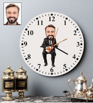 Kişiye Özel BağlamaTasarımlı Karikatür Duvar Saati 107