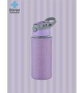 H2o Deri Kılıflı Pipetli Cam Matara 500 Ml Haki