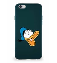 Apple iPhone 6 Soft Premier Kapak Donald Duck-E Tasarımlı Silikon Kılıf - Yeşil (Şeffaf)