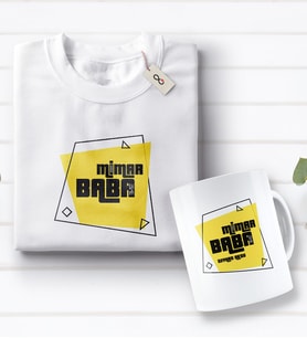 BK Gift Kişiye Özel Mimar Baba Tasarımlı Beyaz Tişört ve Kupa Seti-2 (Model 1)