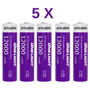 18650 Şarjlı Li-ion Pil 3.7V 12000mAh Yazılı 39 Gram Güçlü Batarya 5 Adet