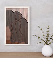 BK Home Woman Line Dekoratif Ahşap Beyaz Çerçeveli Tablo-8