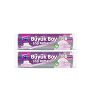Büzgülü 10'lu Çöp Torbası Beyaz Sabun Kokulu Büyük Boy 65 x 70 cm İkili Paket