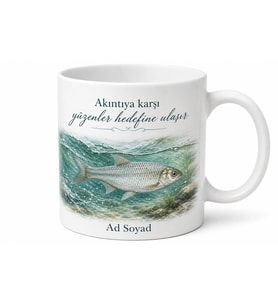 Van İnci Kefali Temalı Baskılı Kupa Bardak Hediye Porselen Mug