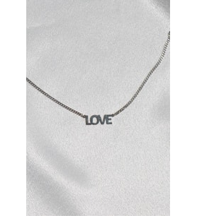 Kişiye Özel 925 Ayar Gümüş Minimal Love Yazılı Kolye