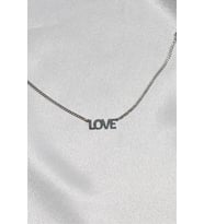 Kişiye Özel 925 Ayar Gümüş Minimal Love Yazılı Kolye