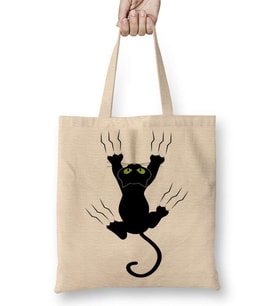 Gato Preto Cat Kedi Bez Çanta Uzun Saplı