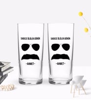 BK Gift Kişiye Özel Renkli Baskılı Sadece Ölüler Görür Tasarımlı İkili Rakı Bardağı Seti-1 (Beyaz)