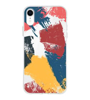 Apple iPhone XR Uyumlu Kapak Brush Stroke Tasarımlı Şeffaf Silikon Kılıf