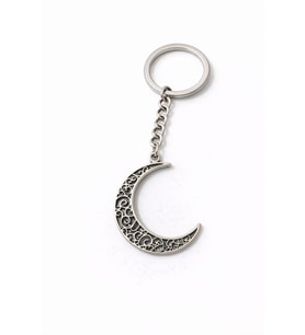 Otantik Desenli Ay Figürlü Gümüş Renk Bohem Unisex Anahtarlık