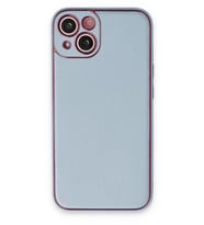 Newface Apple iPhone 14 Plus Kılıf Coco Deri Silikon Kapak - Sky Blue