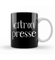 French Slogan Citron Presse Kupa Bardak Porselen