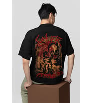 Tasarım Slayer Baskılı Unisex Oversize Tişört