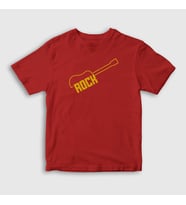 Presmono Unisex Çocuk Kırmızı Logo Rock Guitar T-Shirt 382932tt (Kırmızı)