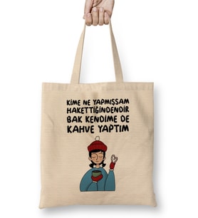 Kız Kardeş Yazılı Bez Çanta Uzun Saplı