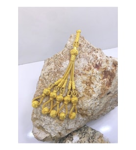 Top Sallantılı Yaldızlı Beşli Püskül (Gümüş)