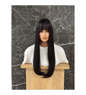 Siyah Düz Perçemli Peruk Model 70-75 CM