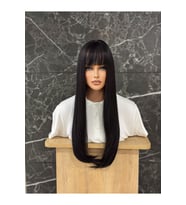 Siyah Düz Perçemli Peruk Model 70-75 CM