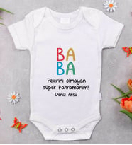 BK Kids İsimli Baba Tasarımlı Bebek Body Zıbın - Model 2