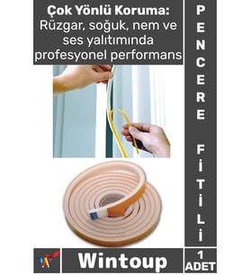 #Fitil 9 Metre Pencere Izolasyon Bandı Yapışkanlı Cam Isı Yalıtım Süngeri Rüzgar Soğuk Kesici Fitil