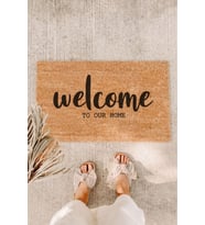 Welcome The Our Home Kapı Önü Paspası Koko Paspas Dış Kapı Paspası Kıl Paspas Baskılı Kaymaz Paspas