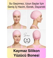 #Bone Su Geçirmez Kaymaz Silikon Yüzücü Bonesi Yüzme Şapkası Uzun Saç Yetişkin Esnek Havuz Deniz