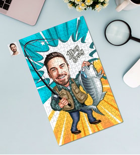 Kişiye Özel 240 Parça Balıkçı Temalı Karikatürlü Puzzle