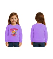 Unisex Labubu Baskılı Çocuk Swaetshirt 3 İplik Şardonlu (Lila)