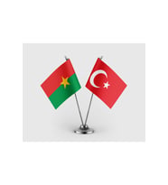 Burkina Faso ve Türkiye Bayrağı İkili Saten Masa Bayrağı Takımı