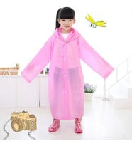 Eva Bordo Pratik Trend Çocuk Yağmurluğu Unisex 8- 12 Yaş (Pembe)
