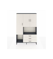 Arges Gardrop 6 Raflı 3 Çekmeceli 3 Kapaklı 132x30x195 Antrasit-Aytaşı