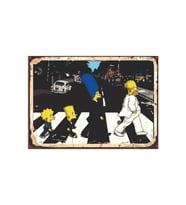The Simpsons Abbey Road Parodi Tablosu - Retro Pop Kültür Tasarımı