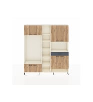 Arges Dolap 12 Raflı Tek Çekmeceli 8 Kapaklı 220x30x243 Aytaşı-Çam/Antrasit