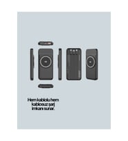 22.5W Hızlı ve 15W Kablosuz Şarj Destekli Akıllı Powerbank