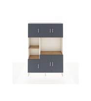 Arges Dolap 9 Raflı 6 Kapaklı 132x30x195 Aytaşı-Antrasit/Çam
