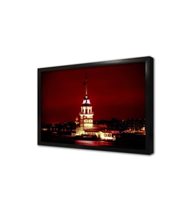 Gece Kız Kulesi Çerçeveli Mdf Tablo