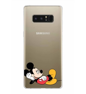 Samsung Galaxy Note 8 Kapak Mickey Mouse Tasarımlı Şeffaf Silikon Kılıf