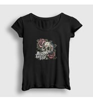 Presmono Kadın Siyah Skull Pierce The Veil T-Shirt 387748tt