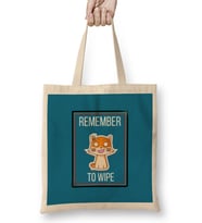 REMEMBER TO WIPE Cat Lover Gifts Bez Çanta Uzun Saplı