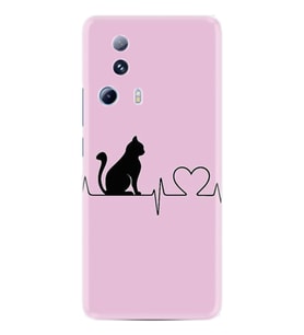 Xiaomi Mi 13 Lite Kılıf Resimli Desenli Baskılı Silikon Pink Cat Heart 1303