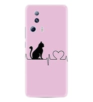 Xiaomi Mi 13 Lite Kılıf Resimli Desenli Baskılı Silikon Pink Cat Heart 1303