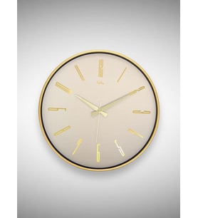 Galaxy 717-A-1 Serisi Klasik Rakamlı Metal Görünümlü Sessiz Akar Modern Duvar Saati 40 cm (Gold)