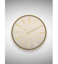 Galaxy 717-A-1 Serisi Klasik Rakamlı Metal Görünümlü Sessiz Akar Modern Duvar Saati 40 cm (Gold)