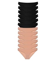 12 adet Süper Eko Set Likralı Kadın Slip Külot Siyah Ten