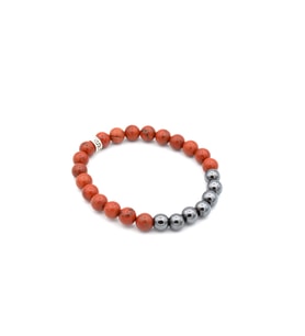 HAKİKİ DOĞAL HEMATİT VE KIRMIZI JASPER TAŞI BİLEKLİK 1.KALİTE