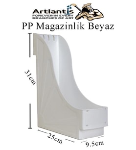 Plastik Magazinlik 1 Adet Plastik Kutu Klasörü Magazinlik A4 Dosya ve Masa Düzenleyici Sınıf Ev Ofis (Beyaz)