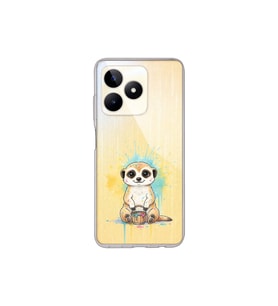 Realme C53 ile Uyumlu Splash Mirket Tasarımlı Şeffaf Silikon Kılıf