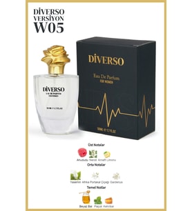 DİVERSO W05 KADIN PARFÜM EDP 50 ML ÇİÇEKSİ & MEYVELİ  T.C. Sağlık Bakanlığı ÜTS KAYITLI